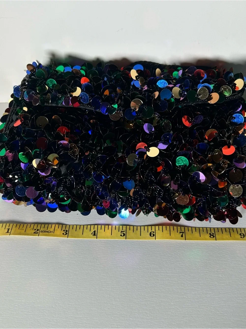 Vintage Beaded DELILL Sequin Handbag Clutch Bronze Multicolor Hand Made Purse